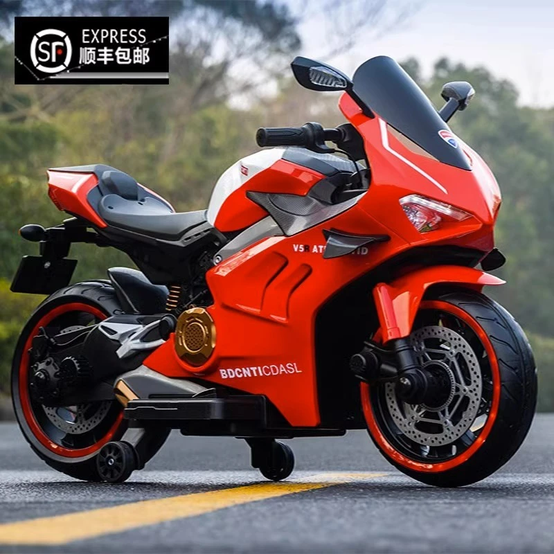 儿童电动摩托车3-12岁超大款杜卡迪可坐双人可骑充电男女宝宝机车