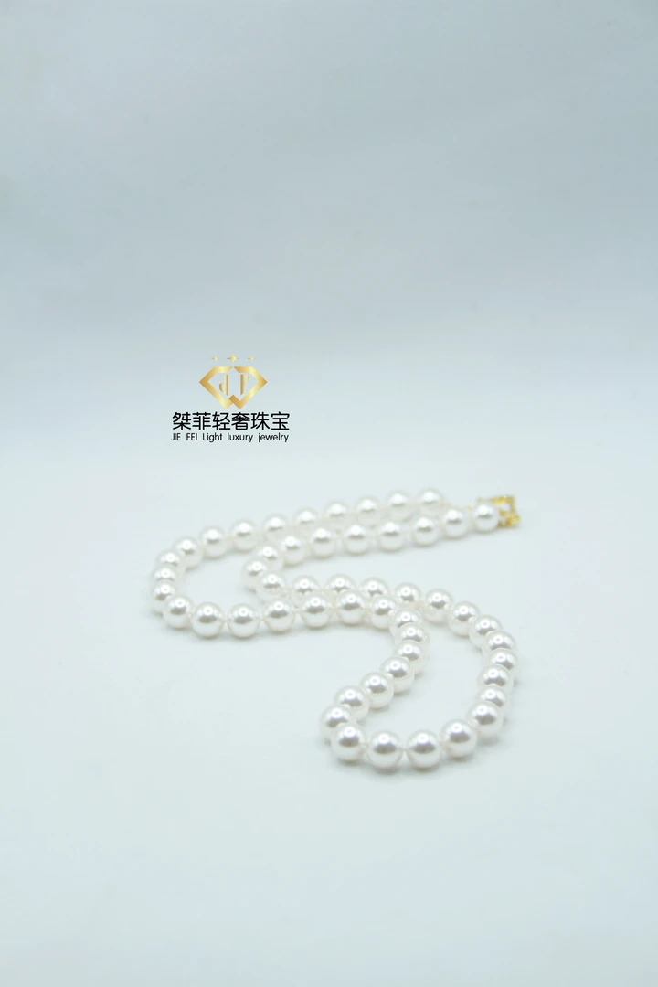铜合金仿珍珠项链 施家8mm珍珠“光华热恋”正圆无暇极冷白光时尚