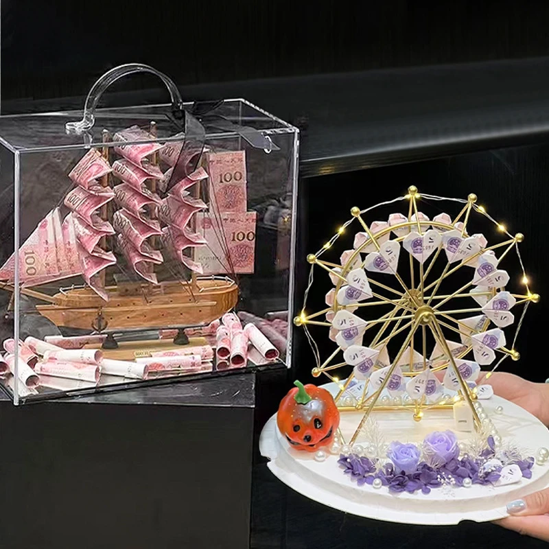 2025新款创意帆船手工diy材料有钱花束生日礼物 一帆风顺摩天轮花