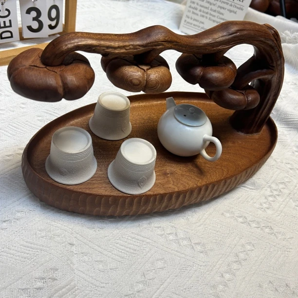 实木原木事事如意茶盘收纳