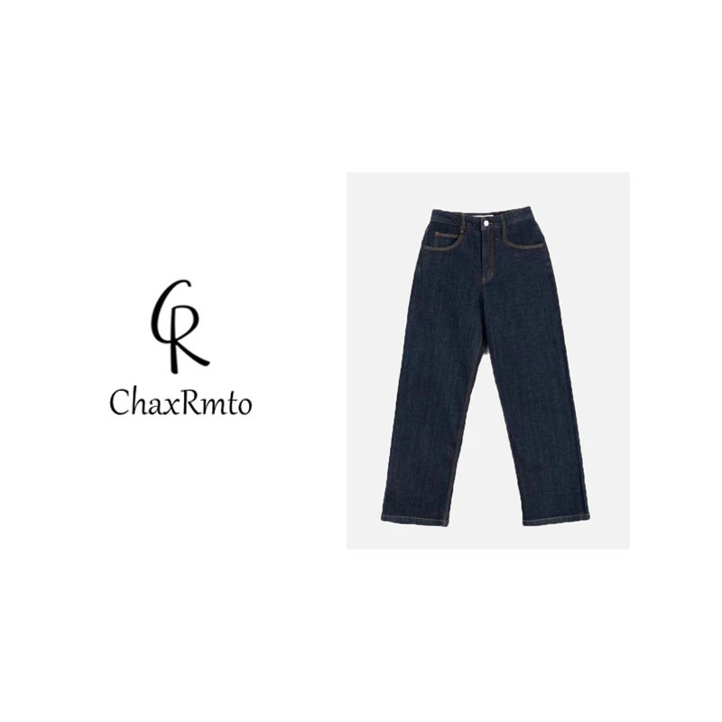 ChaxRmto斯斯 (赤耳)夏季宽松百搭高腰直筒水洗时尚裤子 SC1A0134