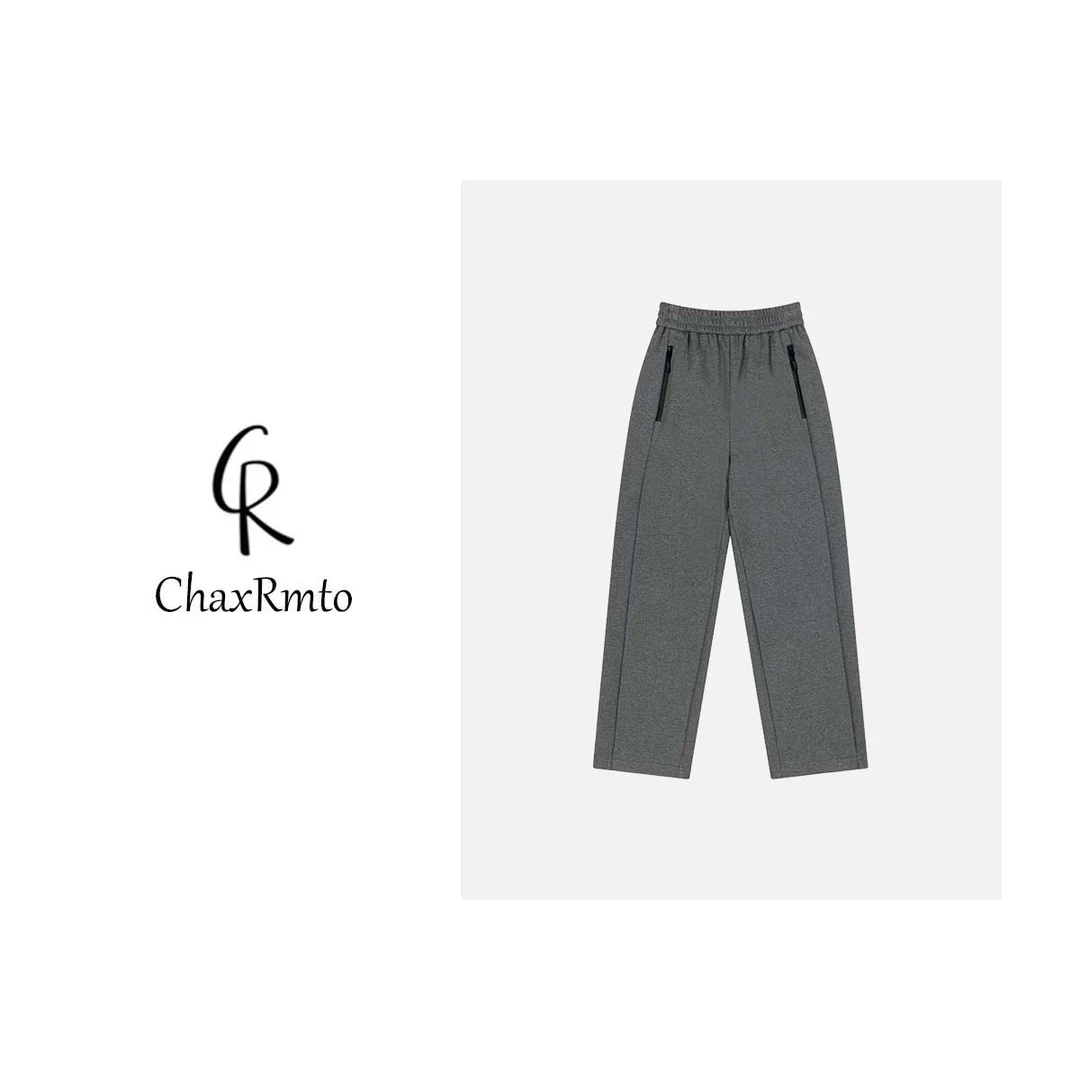 ChaxRmto (松灰) 春夏阔腿裤直筒宽松高腰气质休闲裤女  SC1A0045
