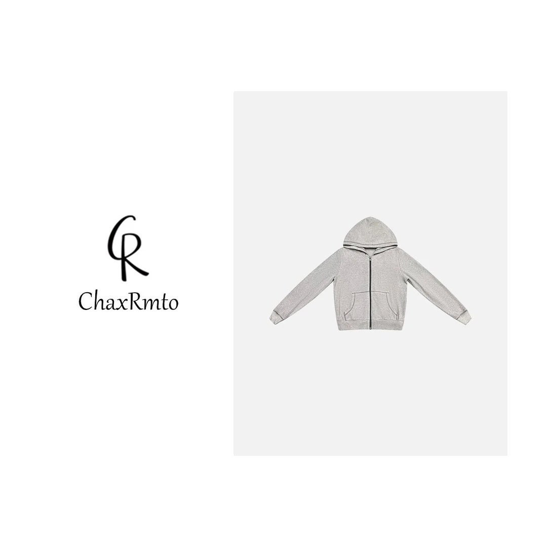 ChaxRmto斯斯 2024时尚简约连帽上衣百搭长袖拉链外套 SC1C2580