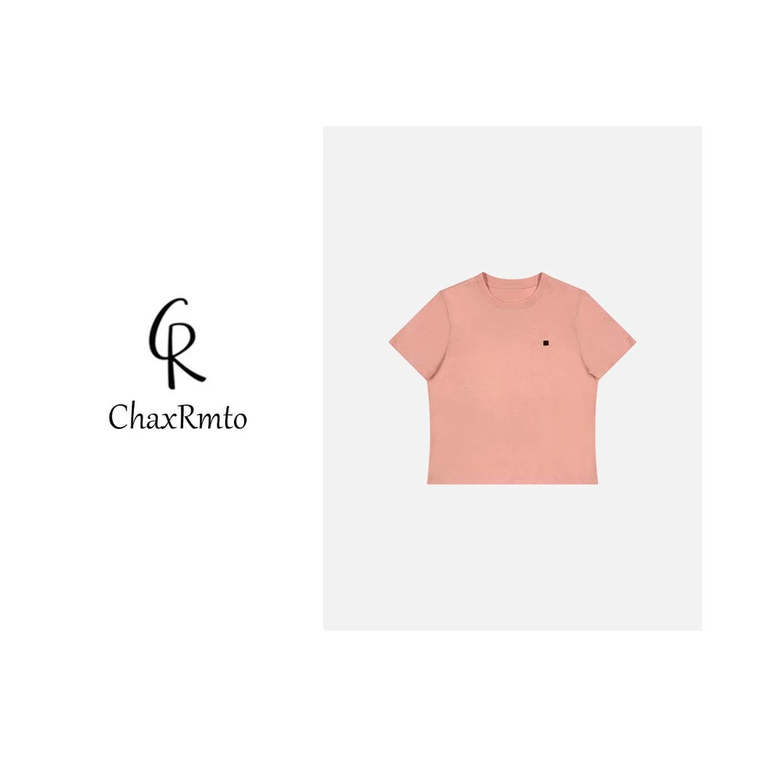 ChaxRmto斯斯 新款百搭显时尚瘦纯色修身短袖T恤 SC1A0098