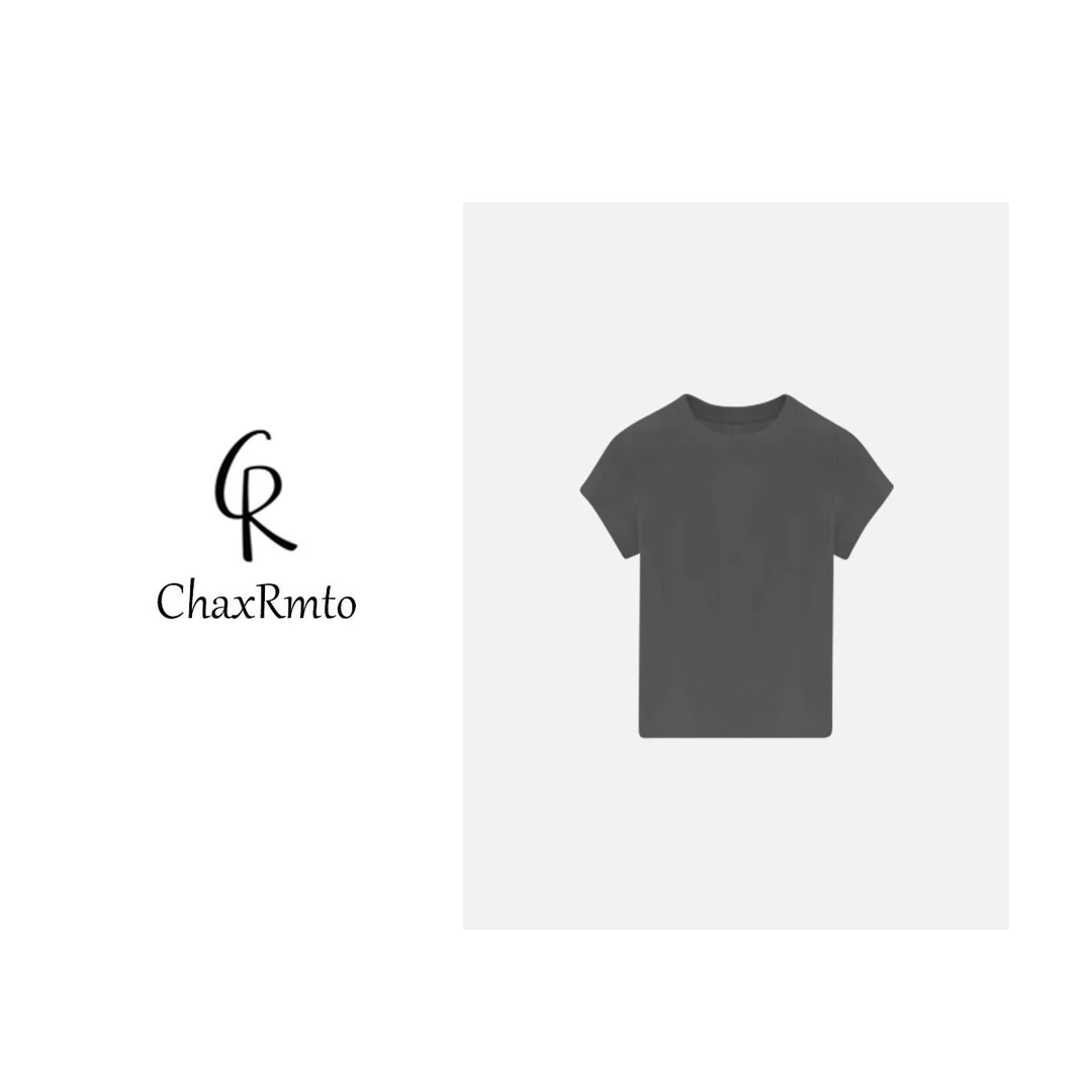 ChaxRmto斯斯 100%棉内搭t恤百搭宽松T恤正肩纯色上衣 20196
