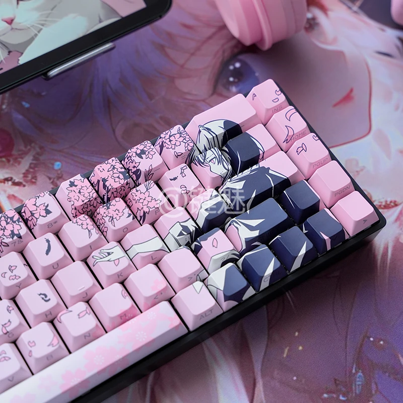 SakuraRaven键帽樱花原厂高度侧刻透光PBT材质五面热升华键帽