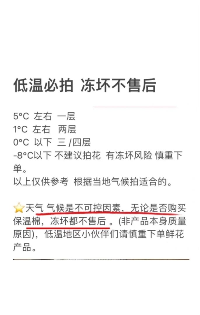 鲜花零度以下加拍保温棉链接