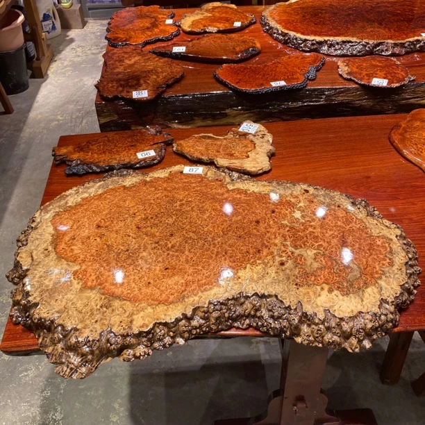 87号 85。53。4cm 缅甸花梨树树瘤茶盘 干泡