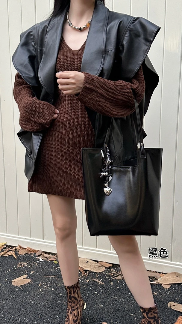 2024新款时尚大容量托特包小众简约百搭高级感通勤单肩手提包包女