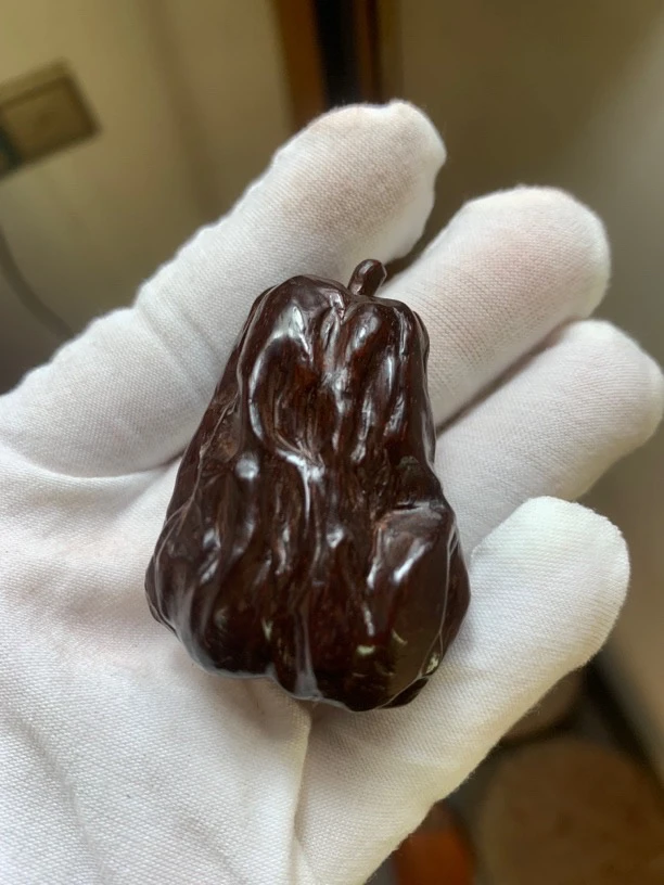 印度小叶紫檀红枣文玩手把件㝢意早生贵子送礼自留都是上上品雕刻