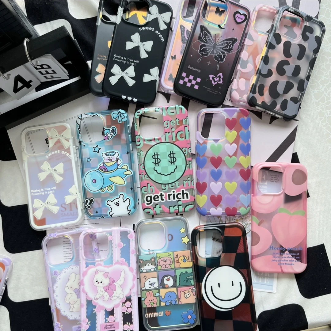 二合一可爱春季磨砂双层边框iphone14适用于苹果15防摔手机壳