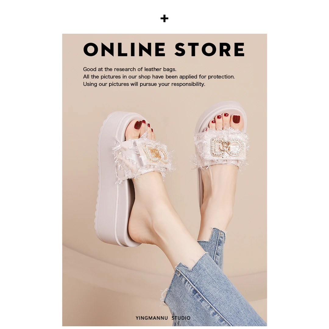 5-7公分厚底凉拖鞋女夏季外穿2025新款网红时尚超火女士海边沙滩