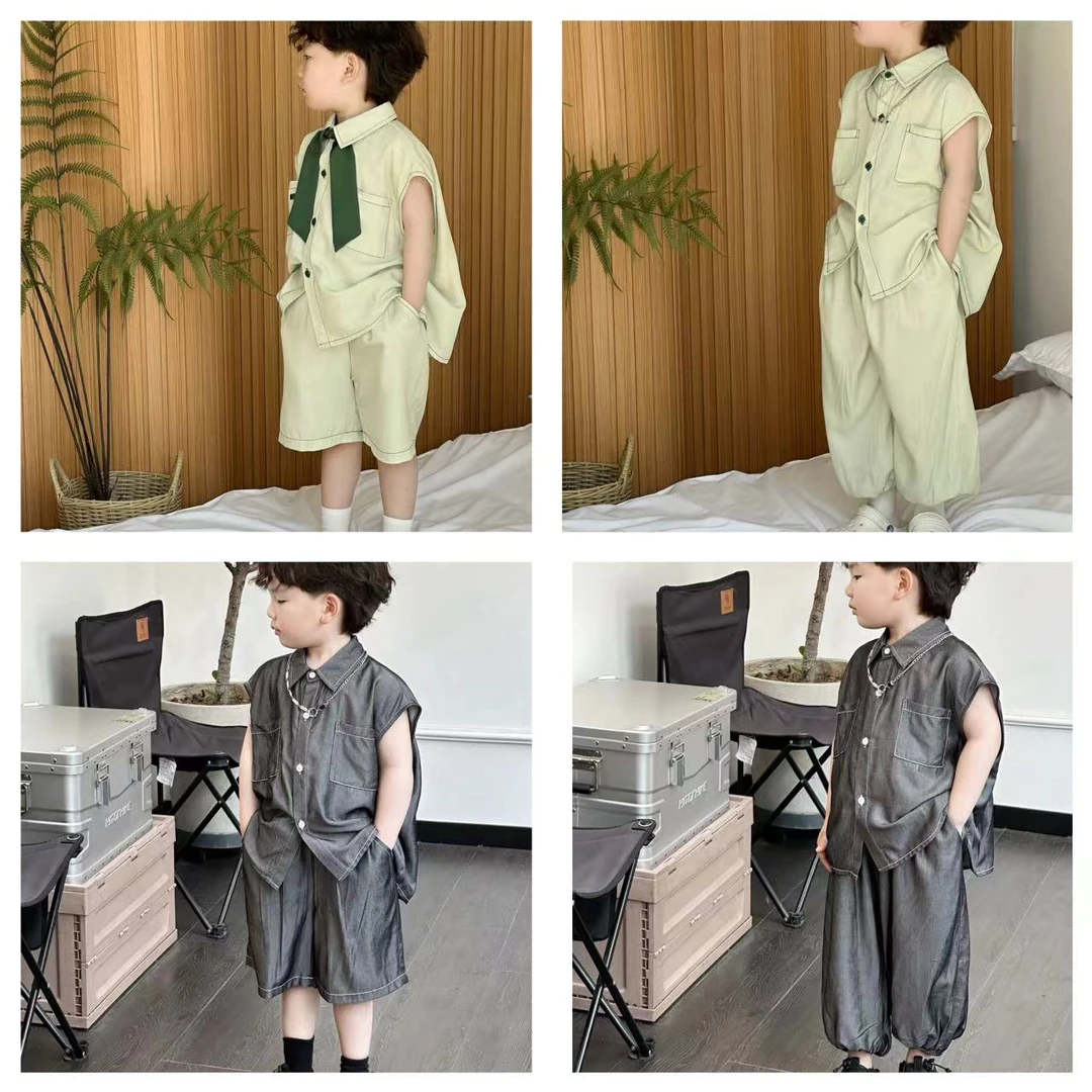 2024夏季新款儿童小童宝宝韩版潮流休闲洋气时尚时髦套装宽松新款