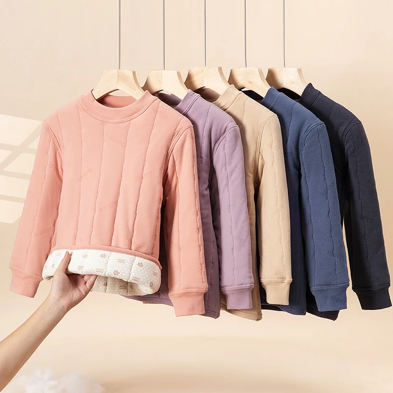 男童校服神器儿童冬棉袄小学生内搭男女童绵羊毛加厚内胆保暖内衣