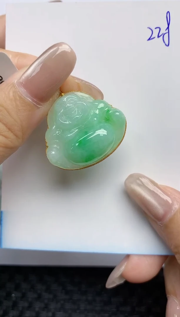 【闪购商品】翡翠颈饰18K金镶嵌天然A货翡翠 228