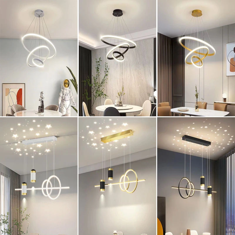 餐厅灯吊灯轻奢灯具现代简约饭厅餐桌吧台北欧极简长条创意设计感