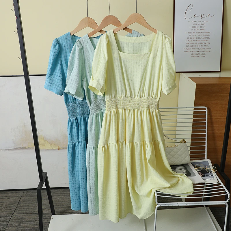 小静折扣~Z8531方领连衣裙（卡码拍大）