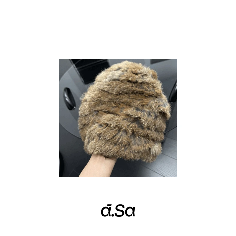 ASA-秋冬特显脸小的可爱兔毛帽