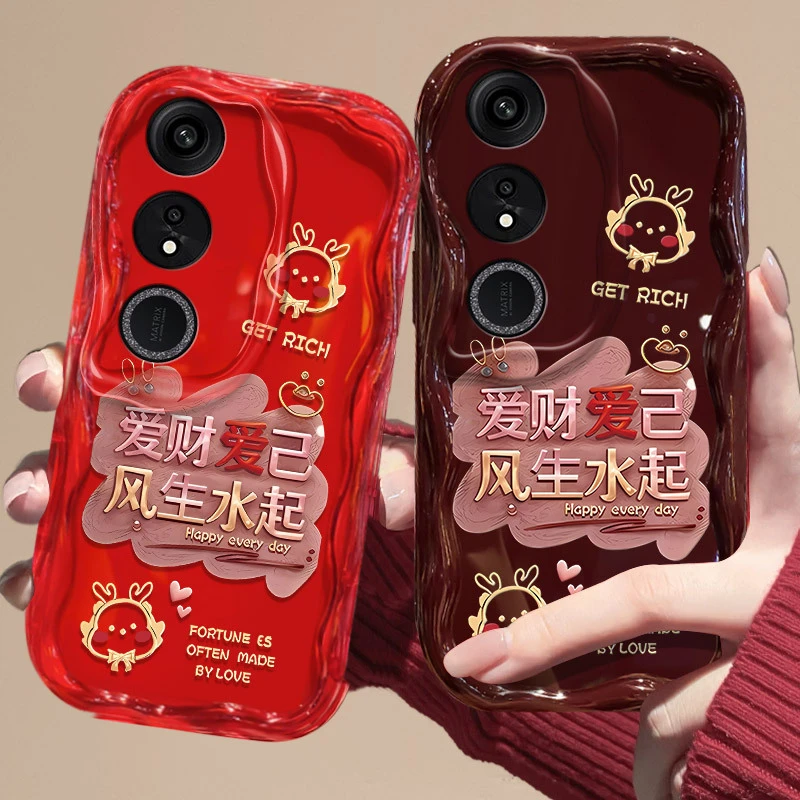 华为荣耀畅玩40手机壳新年款爱财爱己WDY-AN00网红文字防摔套软壳