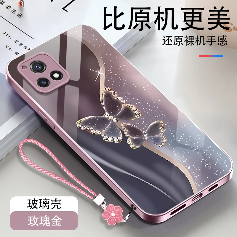vivoiQOOu3手机壳琉金蝴蝶iqoou3x钢化玻璃保护套全包边网红硬壳