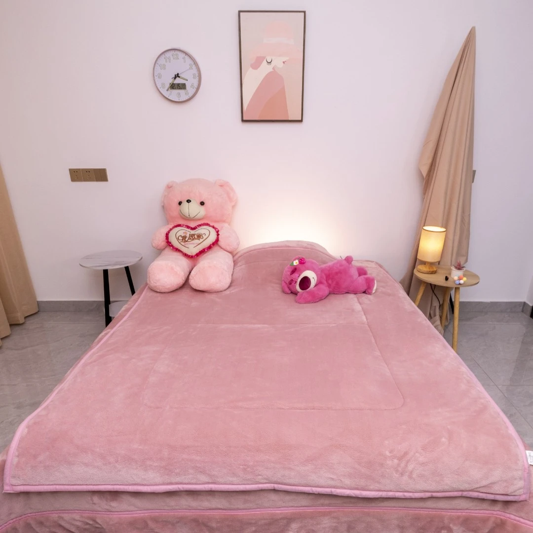 粉色超柔卧室纯色被子2.0*2.3