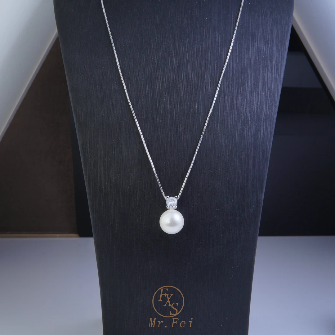 铜合金项链 溯源好物百搭简约单珠镶嵌项链~9228