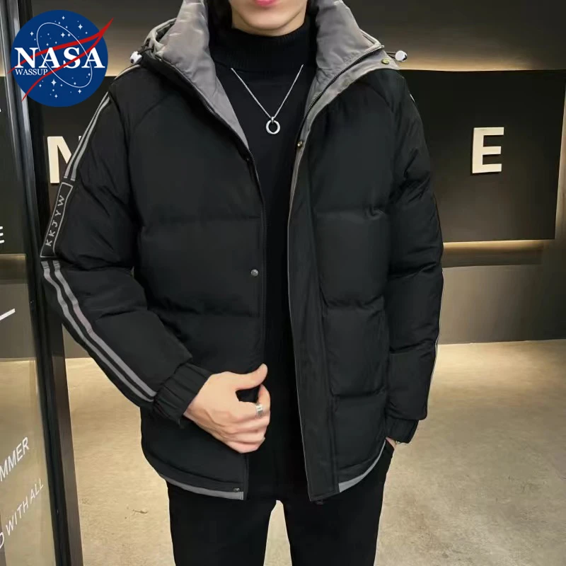 NASA休闲棉服联名款连帽棉衣新款休闲加厚保暖冬季棉衣防寒外套