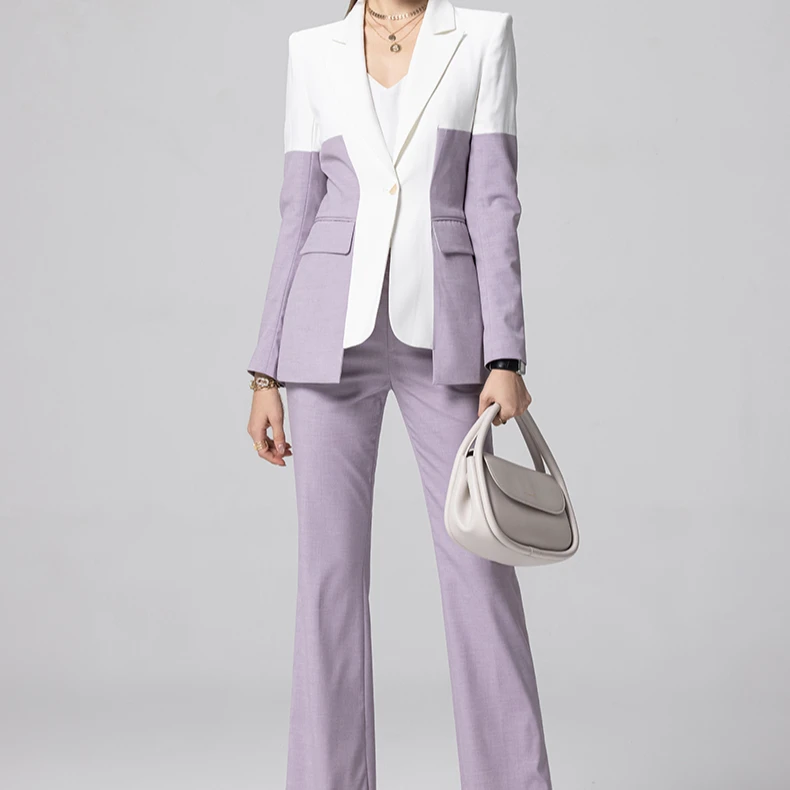 X201108职业装气质女神范高级感御姐西装套装女播音主持人正装R