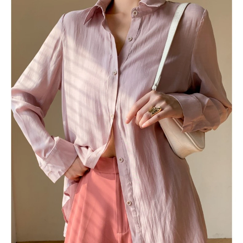 C衬衫女夏季2020年新款韩版防晒外穿长袖衬衣AB69