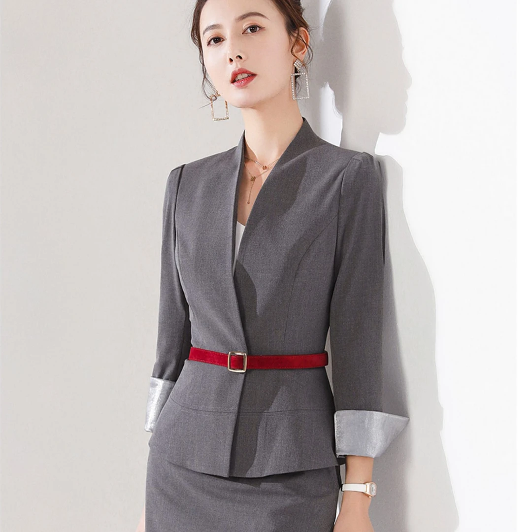 C0624职业装女套装空乘艺考服装时尚珠宝店公务员面试工作服正装C