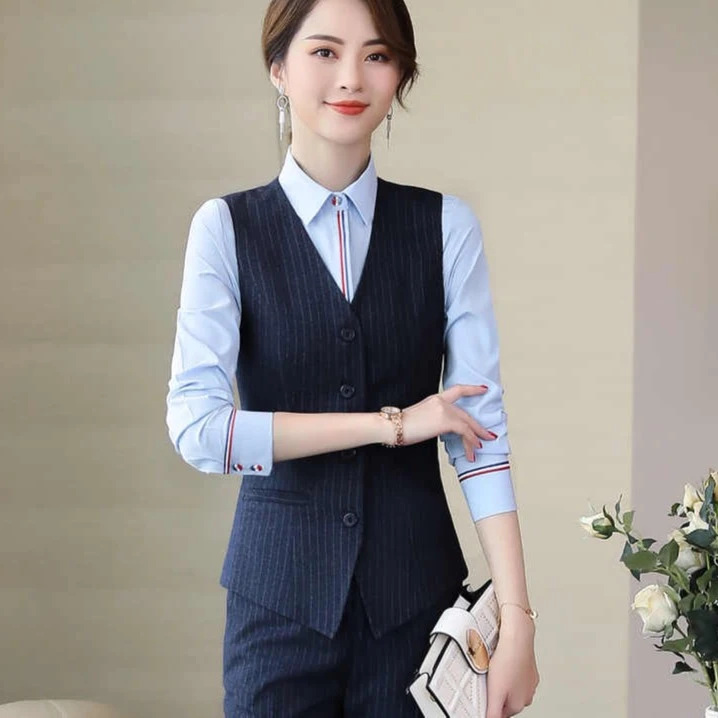 Z新款马甲休闲时尚OL正装女装面试工装气质修身职业装女士装Q8008