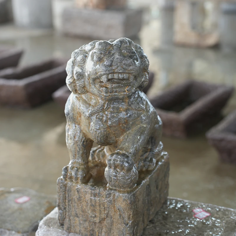 石雕青石狮子一对家用庭院看门汉白玉别墅祠堂摆件大型石狮子