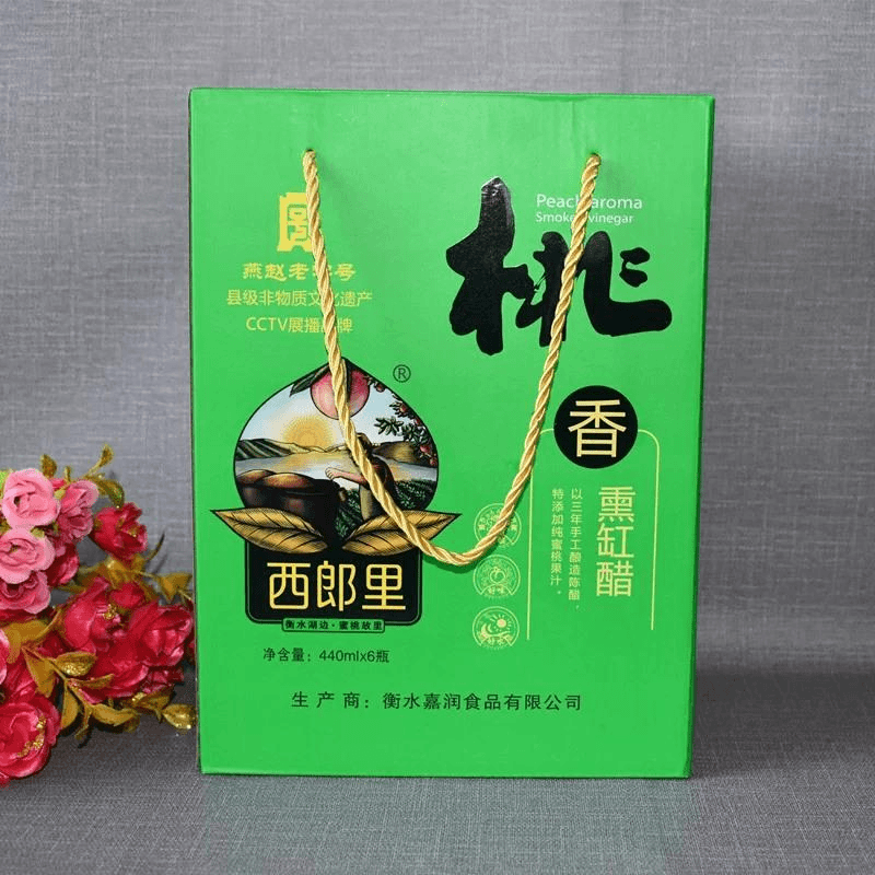 衡水特产深州西朗里桃香薰缸醋固态发酵桃香四溢玻璃瓶装6瓶整箱