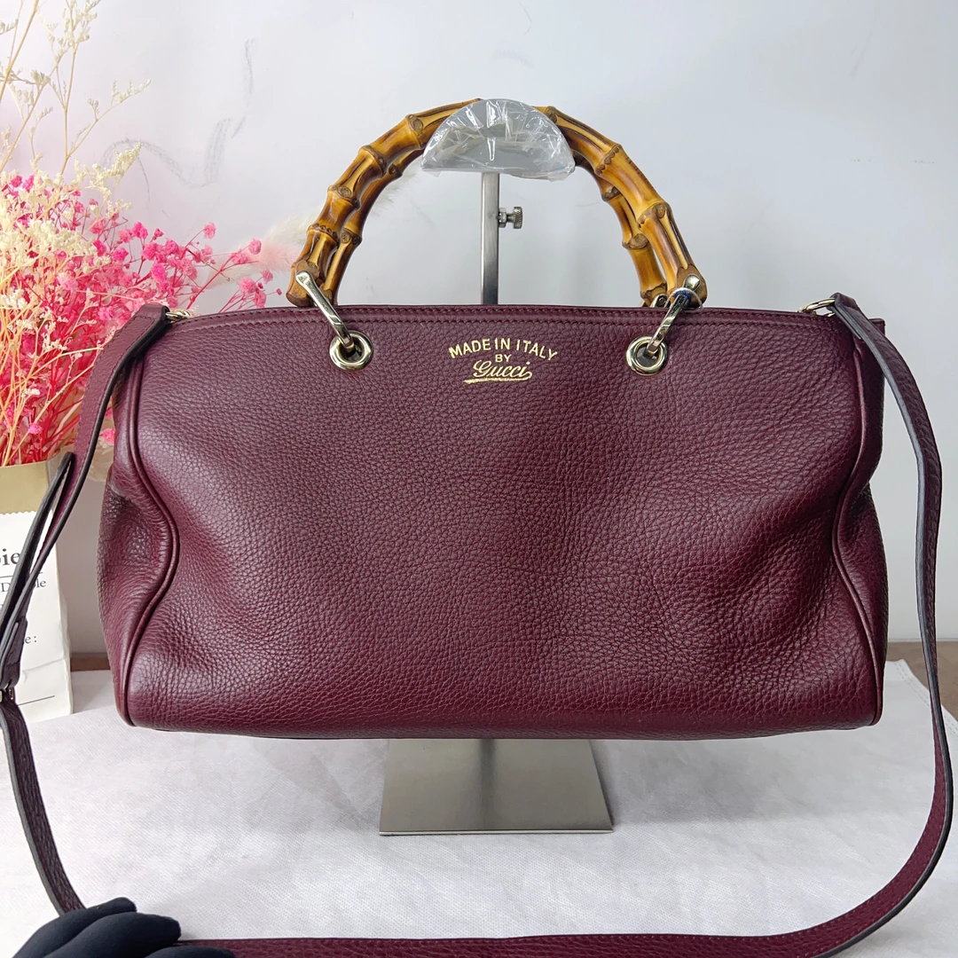 95新 GUCCI/古驰 gucci古驰竹节波士顿手提包a4453
