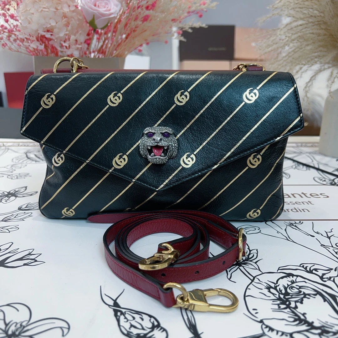 95新 GUCCI/古驰 Gucci古驰虎头单肩包 cj1659