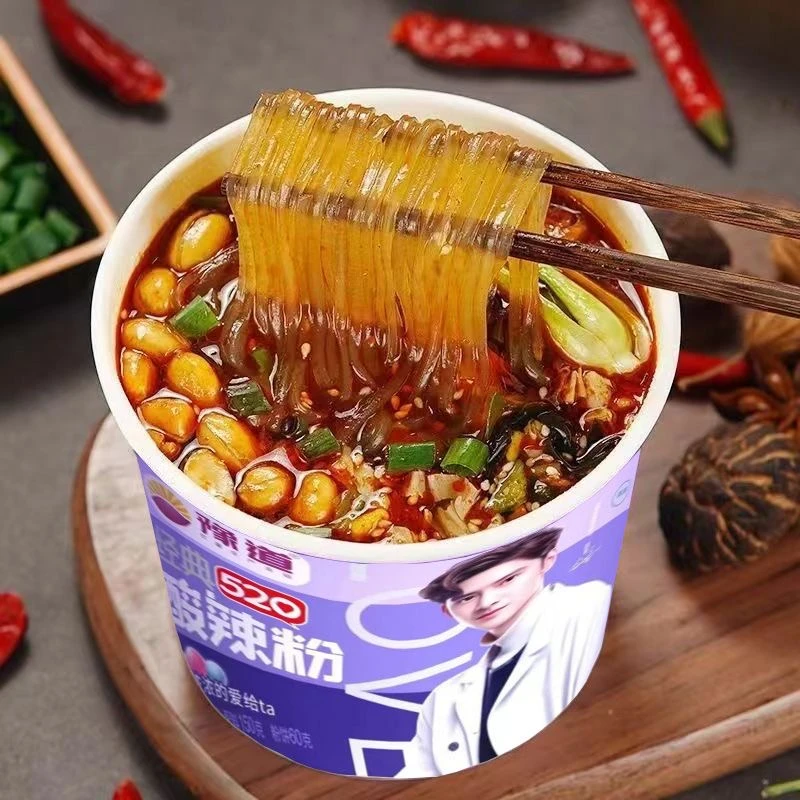 豫道520酸辣粉升级版135g小食桶装方便速食冲泡免煮红薯粉丝便携