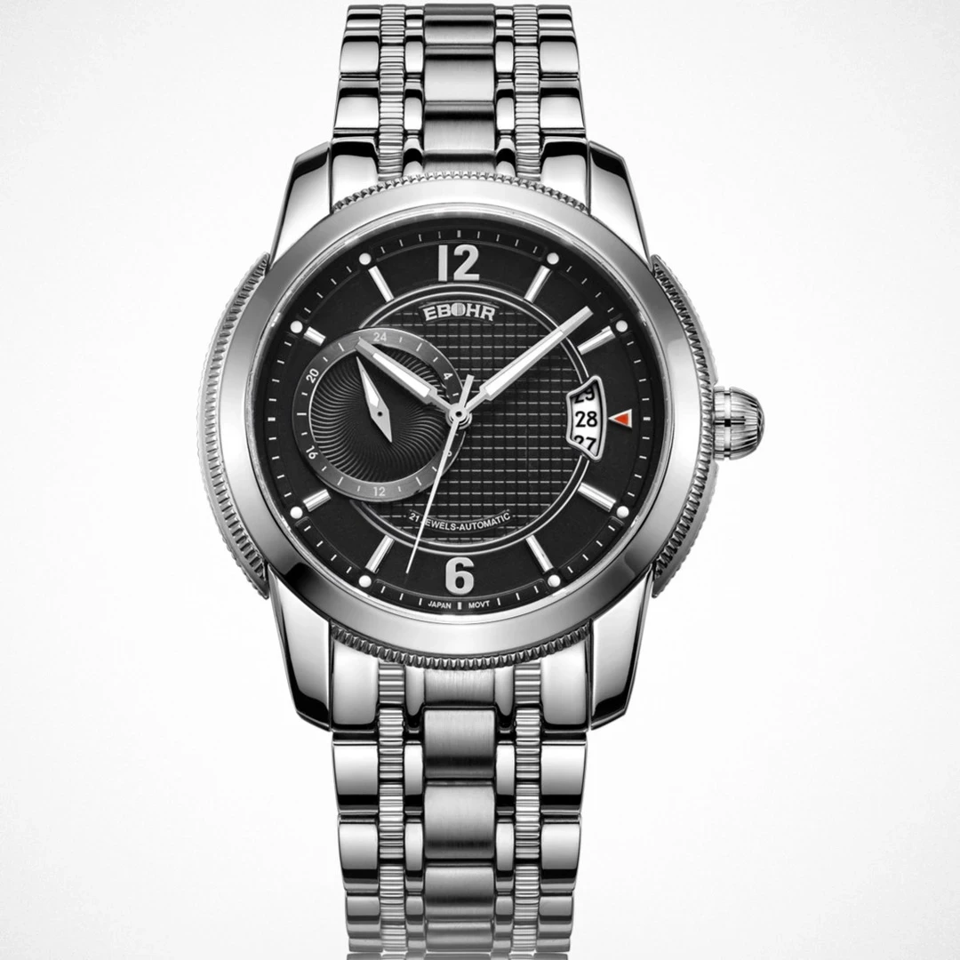 EBOHR依波表夜光气质百搭防水多功能大日历窗自动机械表男表1056