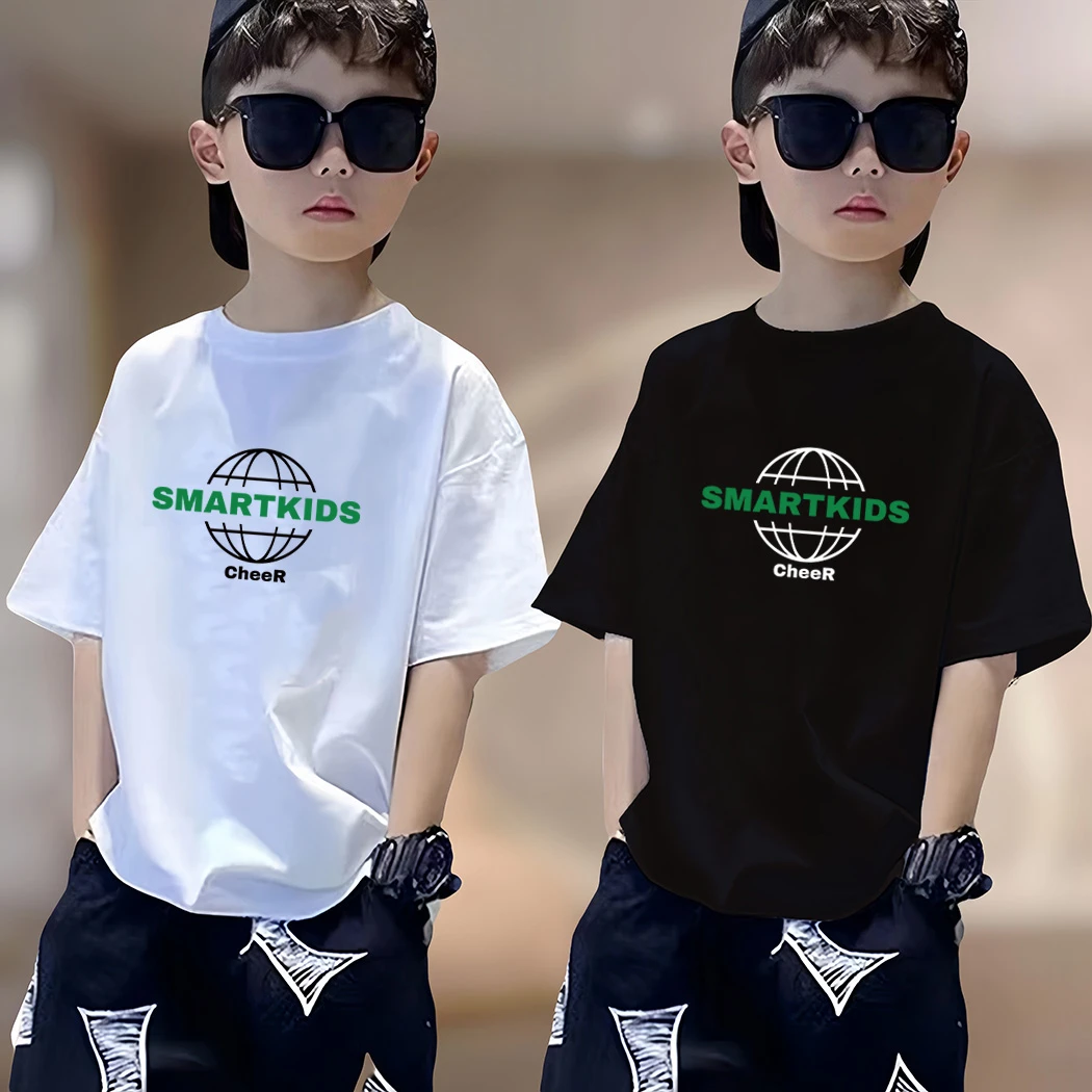 夏季童装男童短袖新款纯棉儿童T恤帅气百搭圆领上衣男孩洋气潮T恤