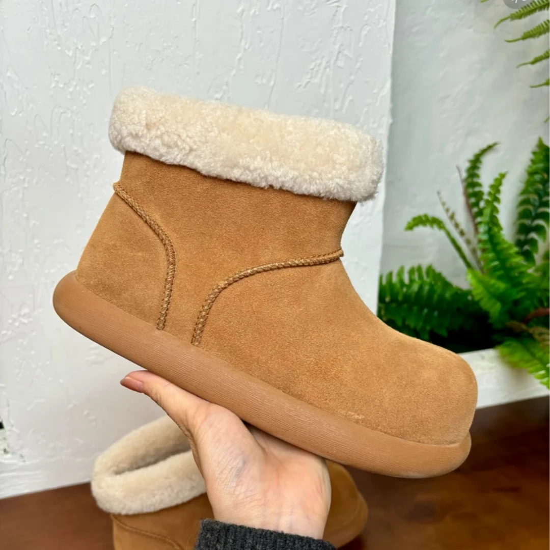 2024冬季新款高帮大地瓜皮毛一体雪地靴.