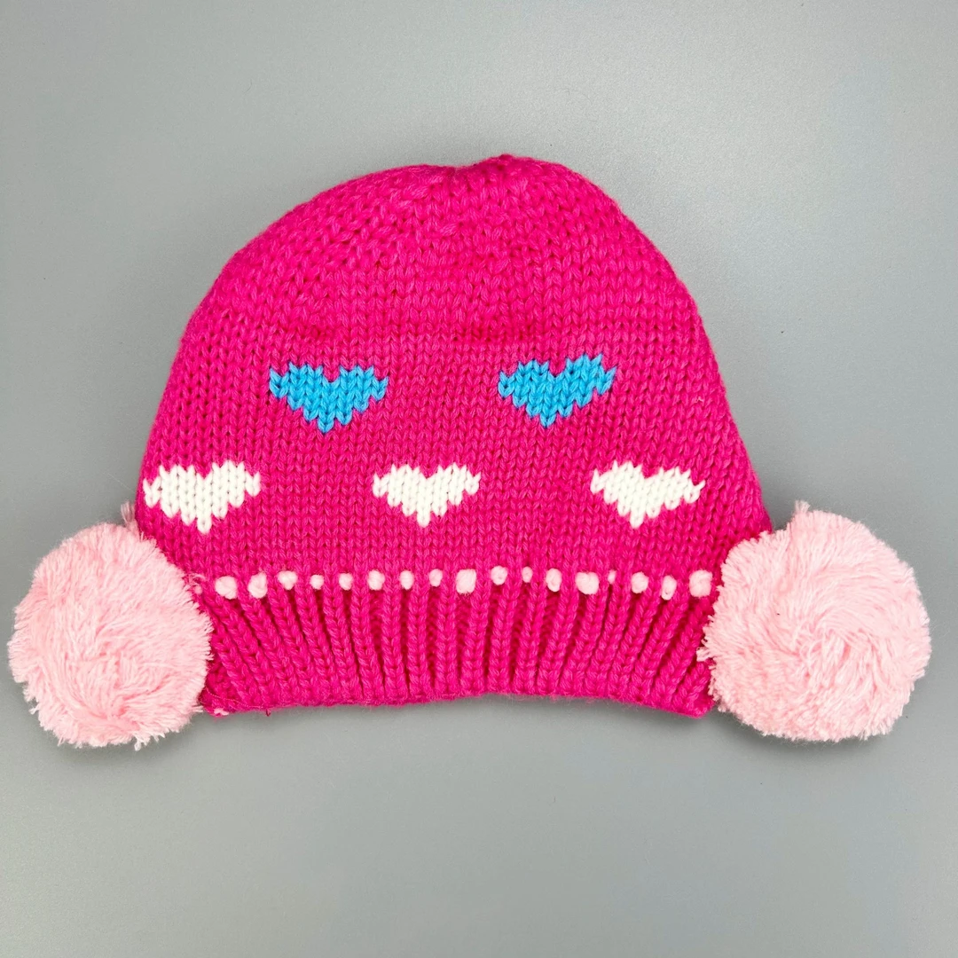 7753儿童毛线帽子6个月-3岁左右男童女童宝宝针织帽婴幼儿护头帽