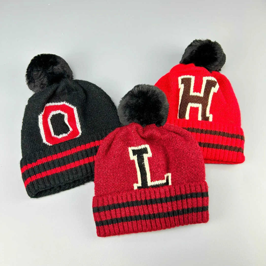 7736可爱时尚秋冬天韩版保暖骑车户外加绒加厚针织儿童毛线帽