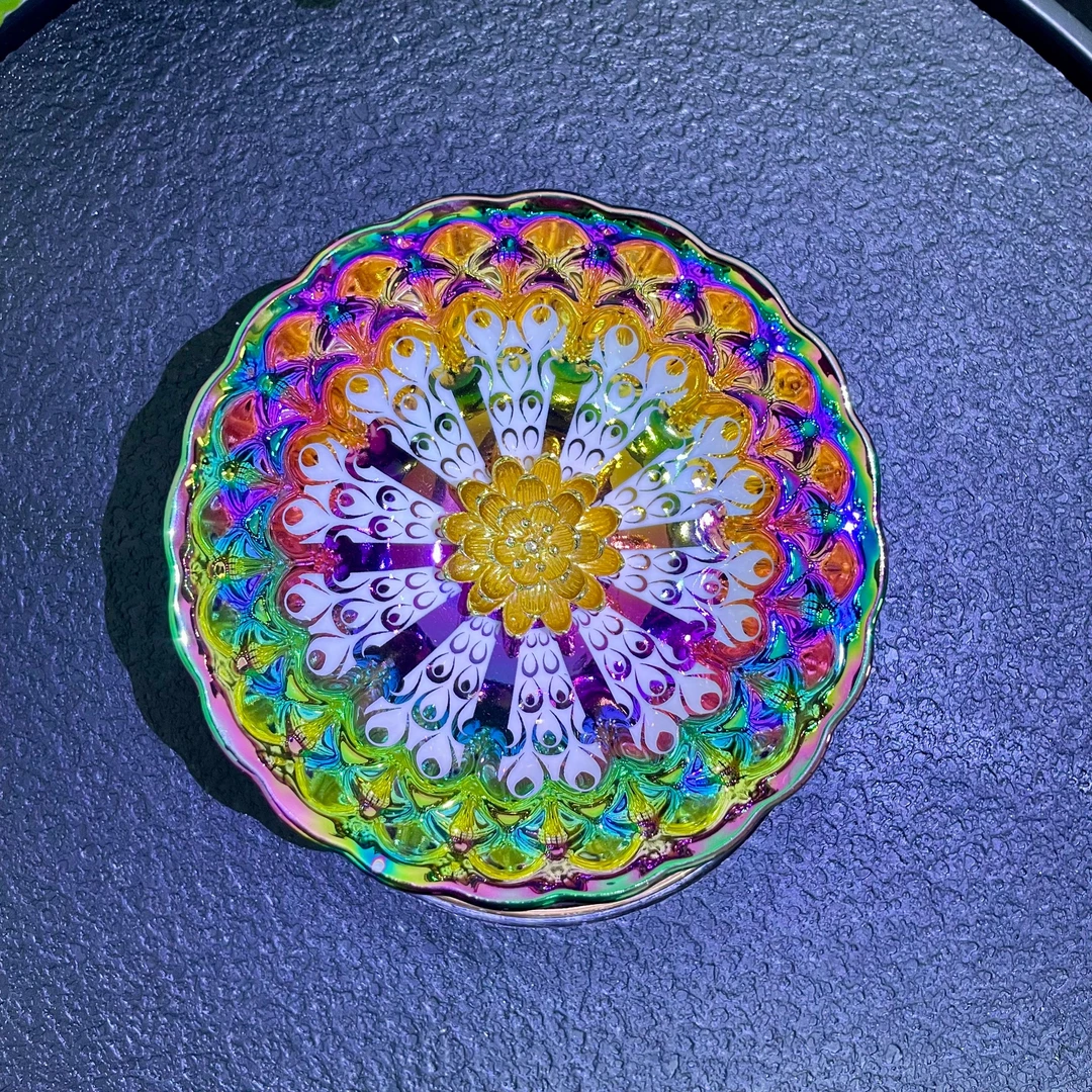 【七彩太阳花金莲】高端主人杯手工家用古典精美莲花杯无礼盒@