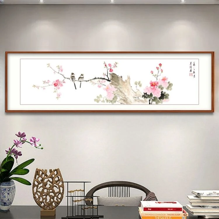 牡丹花国画花鸟画中式客厅背景装饰画花开富贵壁画卧室床头挂画