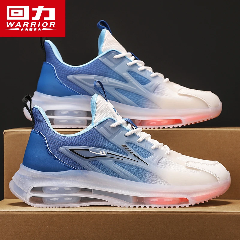回力男鞋冬季透气2025新款运动休闲跑步气垫厚底减震网面渐变潮鞋
