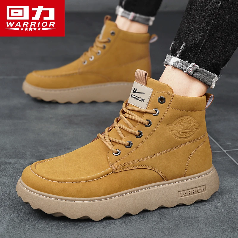 回力男鞋马丁靴夏季2025新款工装复古户外登山沙漠防滑高帮大黄靴