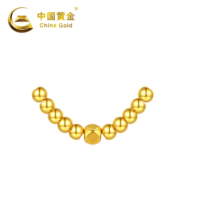 China Gold/中国黄金专柜999金八方来财转运珠zh1D#五金女孩