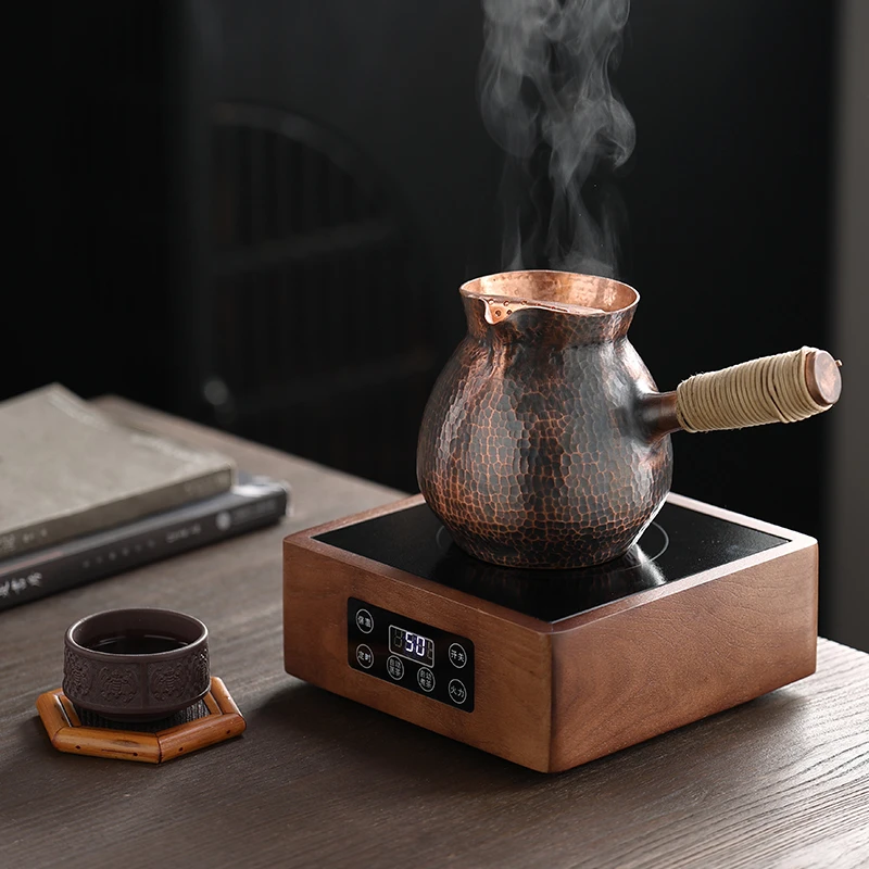 纯手工复古紫铜壶泡茶壶烧水壶侧把煮茶器炭火耐热大容量明火暗火