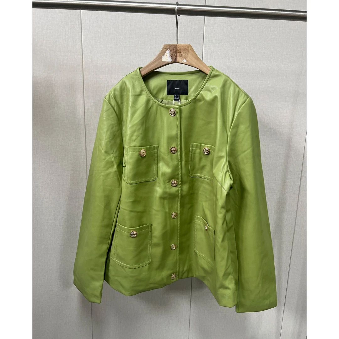 ZM2259新款气质时尚简约百搭长袖皮外套