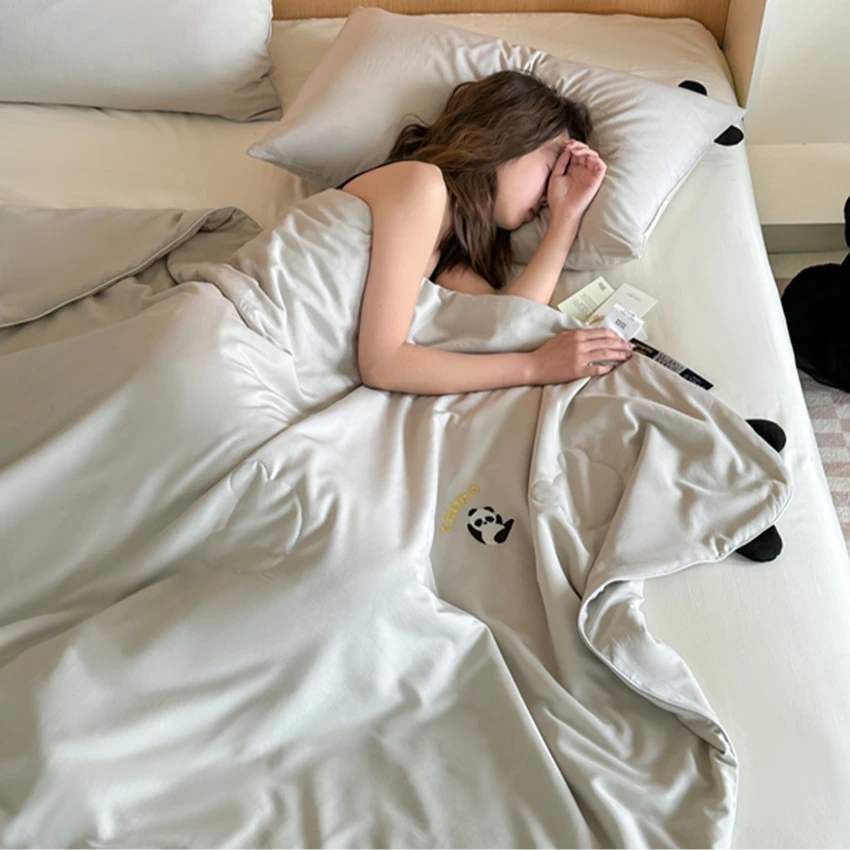 【福利】新品天丝凉感超细旦夏被空调被单人刺绣防过敏可机洗夏凉被