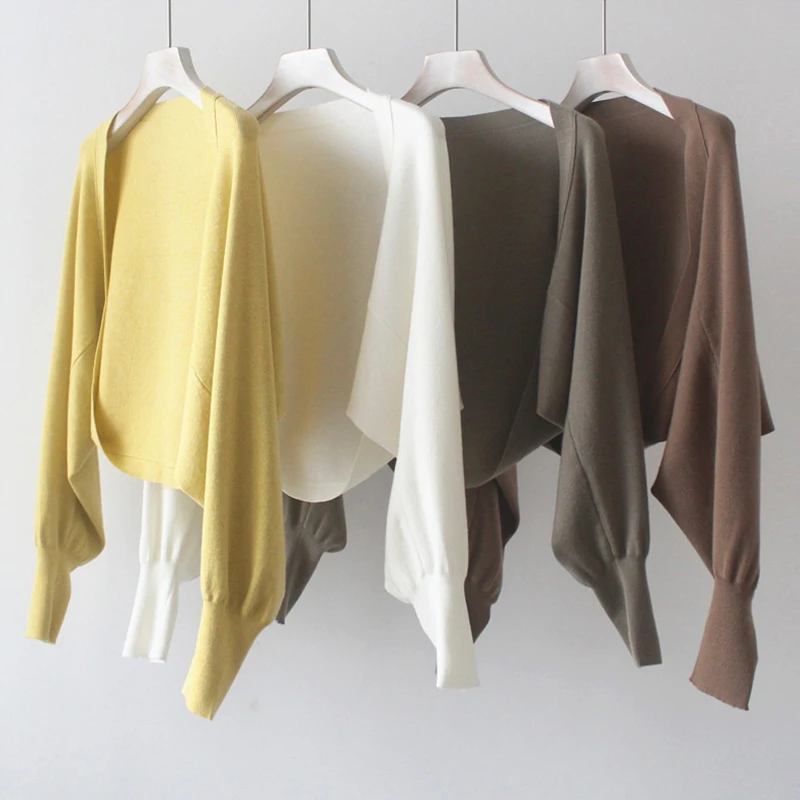 短款披肩开衫女薄款夏季冰丝针织衫女罩衫吊带外搭长袖空调衫外套